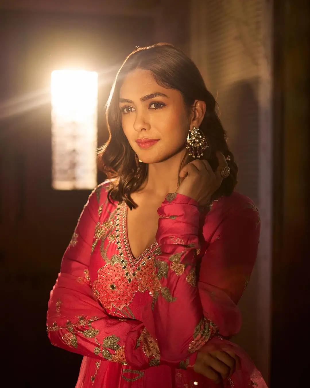 Mrunal Thakur Stills in Beautiful Pink Gown